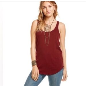 NWT Chaser Women's Burgundy Razorback Tank Top